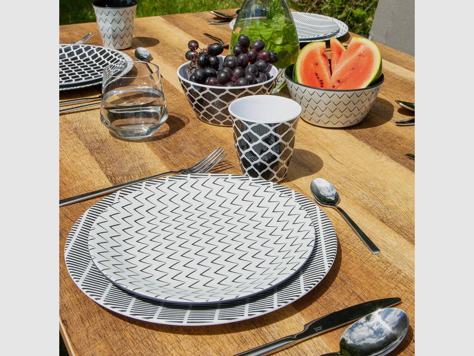 Dinnerware Set Mix & Match, 16-piece, blue/white, image 7 of 24