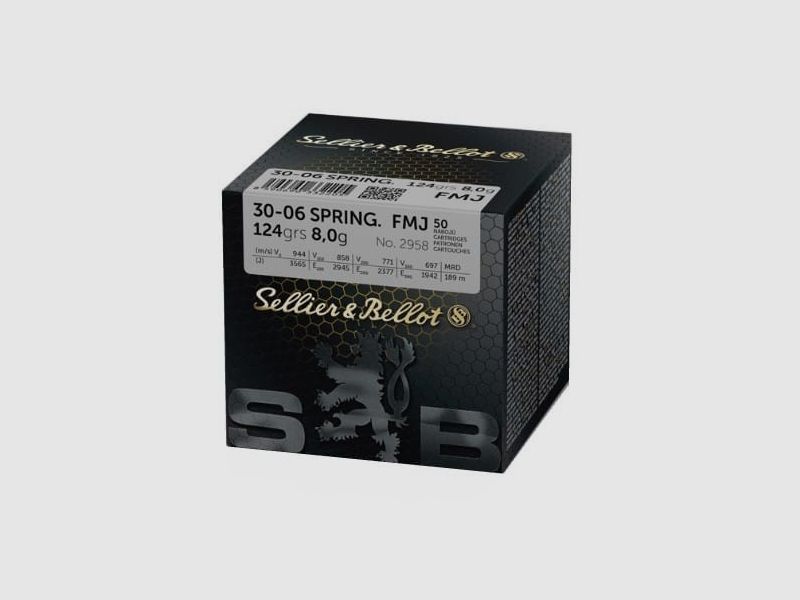 .30-06 Sellier & Bellot FMJ 124grs., zdjęcie 1 z 2
