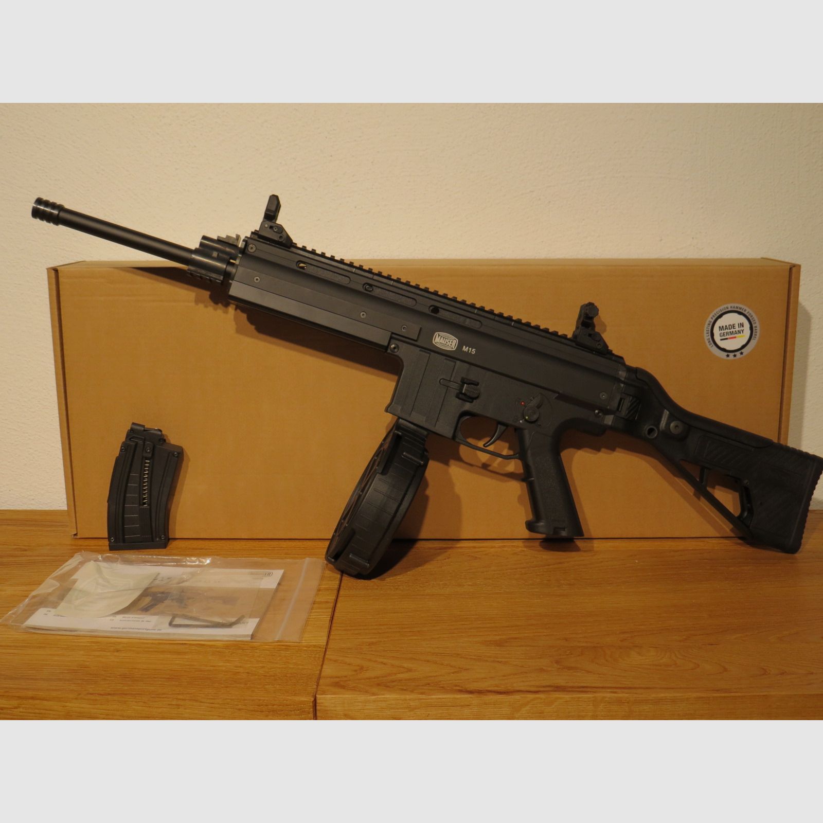 MAUSER M15 Sport - Semi-automatisch geweer - .22lr HV - Zwart - incl. 110 schots trommelmagazijn