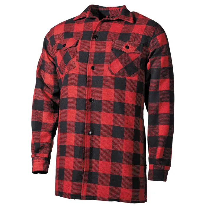 Houthakkershemd, zware kwaliteit, Rood / Zwart geruit, Maat XXL