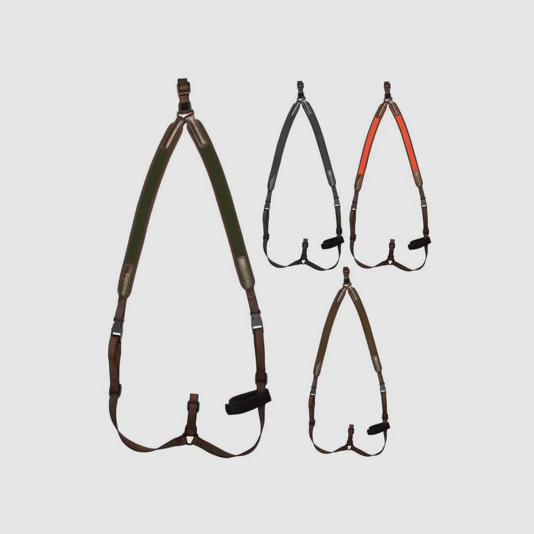 Cinghie in neoprene tipo 'ZAINO' per carabina - Niggeloh - Marrone, immagine 1 di 6