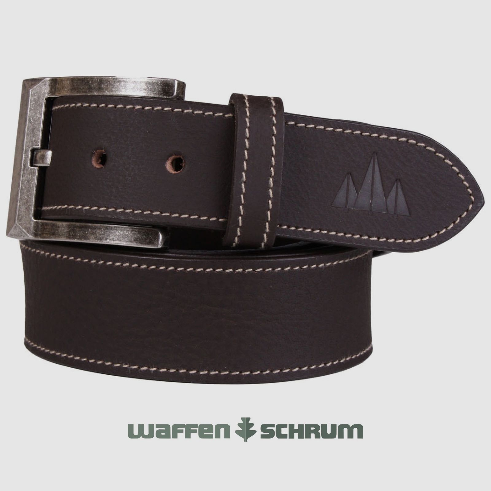 Foresta belt made of buffalo leather with quilted seam brown