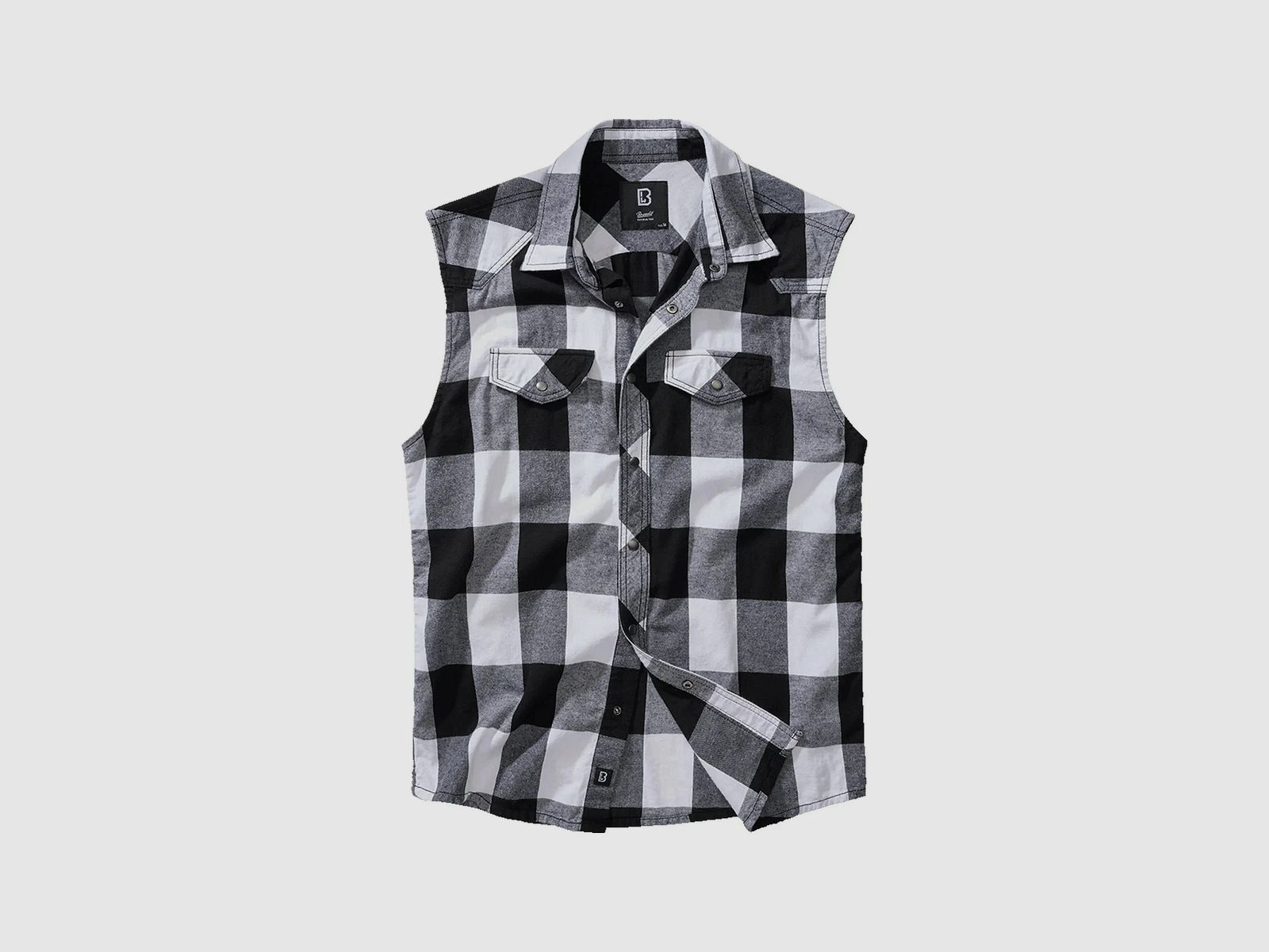 Brandit Brandit Hemd Checkshirt Sleeveless weiß schwarz