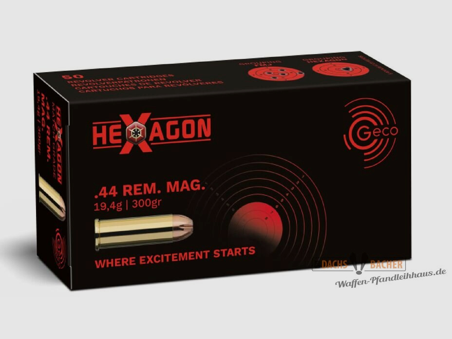 GECO .44 Rem. Mag. Hexagon 19.4g/300gr 50 rounds