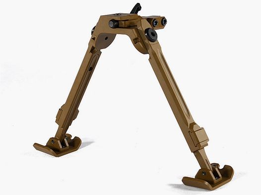 FORTMEIER Zweibein-SET mit Picatinny-Adapter 12 Uhr, COYOTE H210 (von 21,0 bis 30,0 cm Höhe)