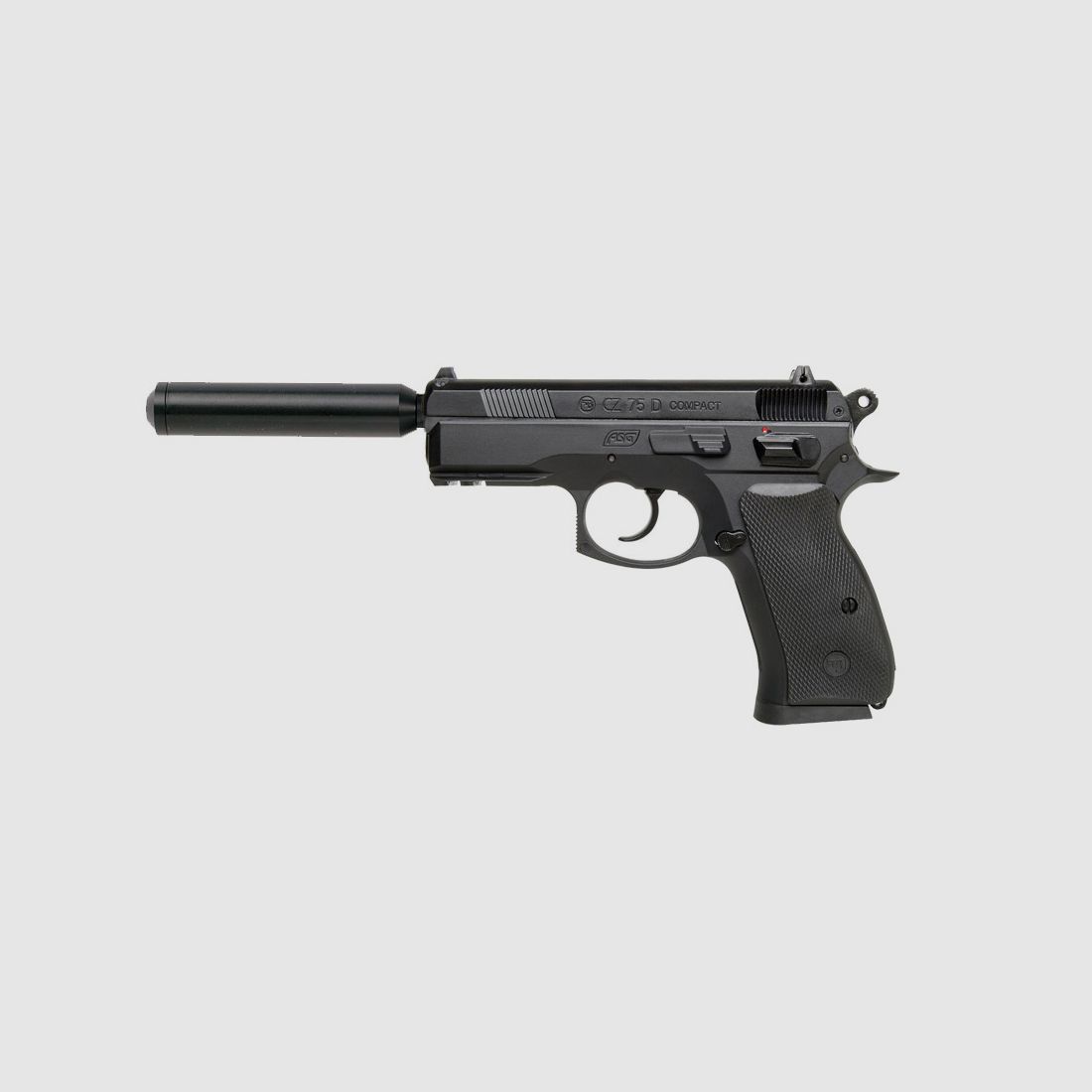 CO2 Pistole CZ 75D Compact Dual schwarz Kaliber 4,5 mm BB (P18)+ SchalldĂ¤mpfer Adapter