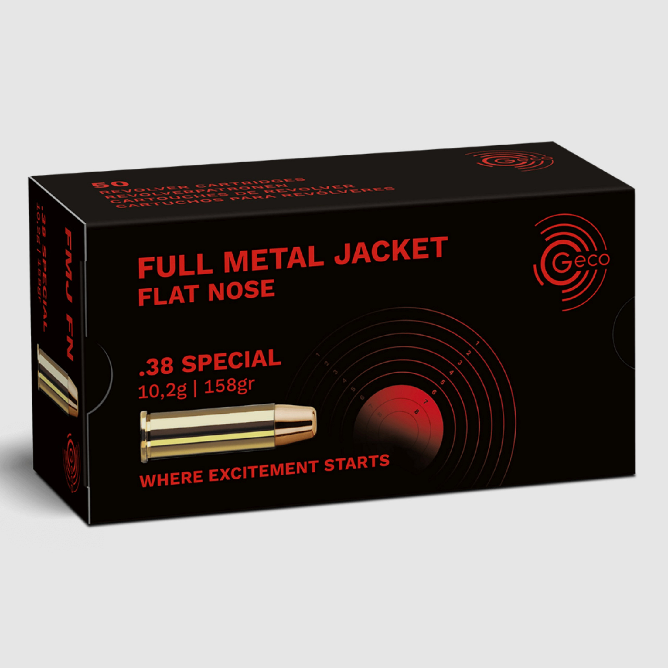 Geco 2317716 .38 Special FMJ FN 10.2 g 158gr revolver ammunition