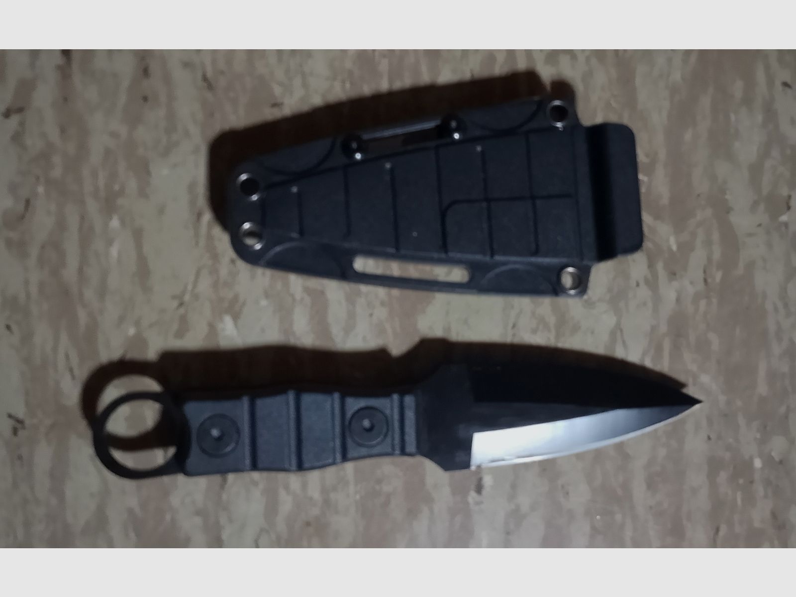 Outdoor Tactical Knife Messer Survival stabiles Edelstahl Messer Camping klettern schwarz mit Messerscheide neuwertig aus Sammlung  /3