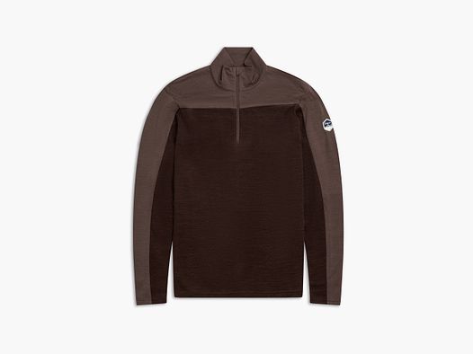 Bergans Inner:Dual Merino Half-Zip T-shirt Thermique Homme Dark Chocolate/Hot Cocoa XL