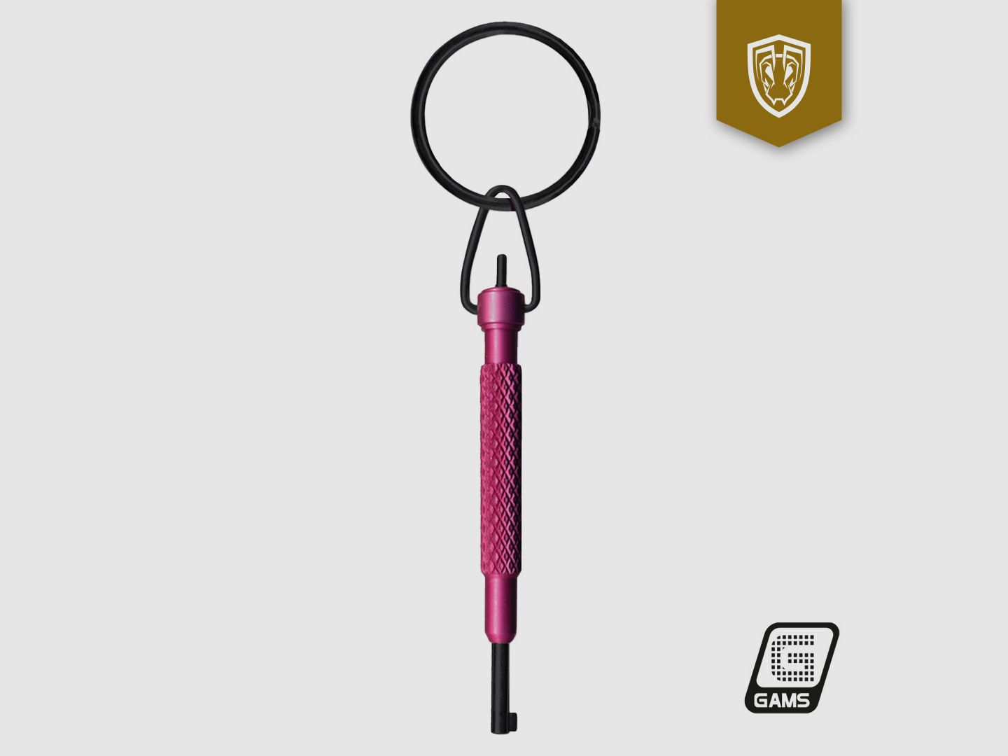 Schlüssel mit Aluminiumring in Rosa