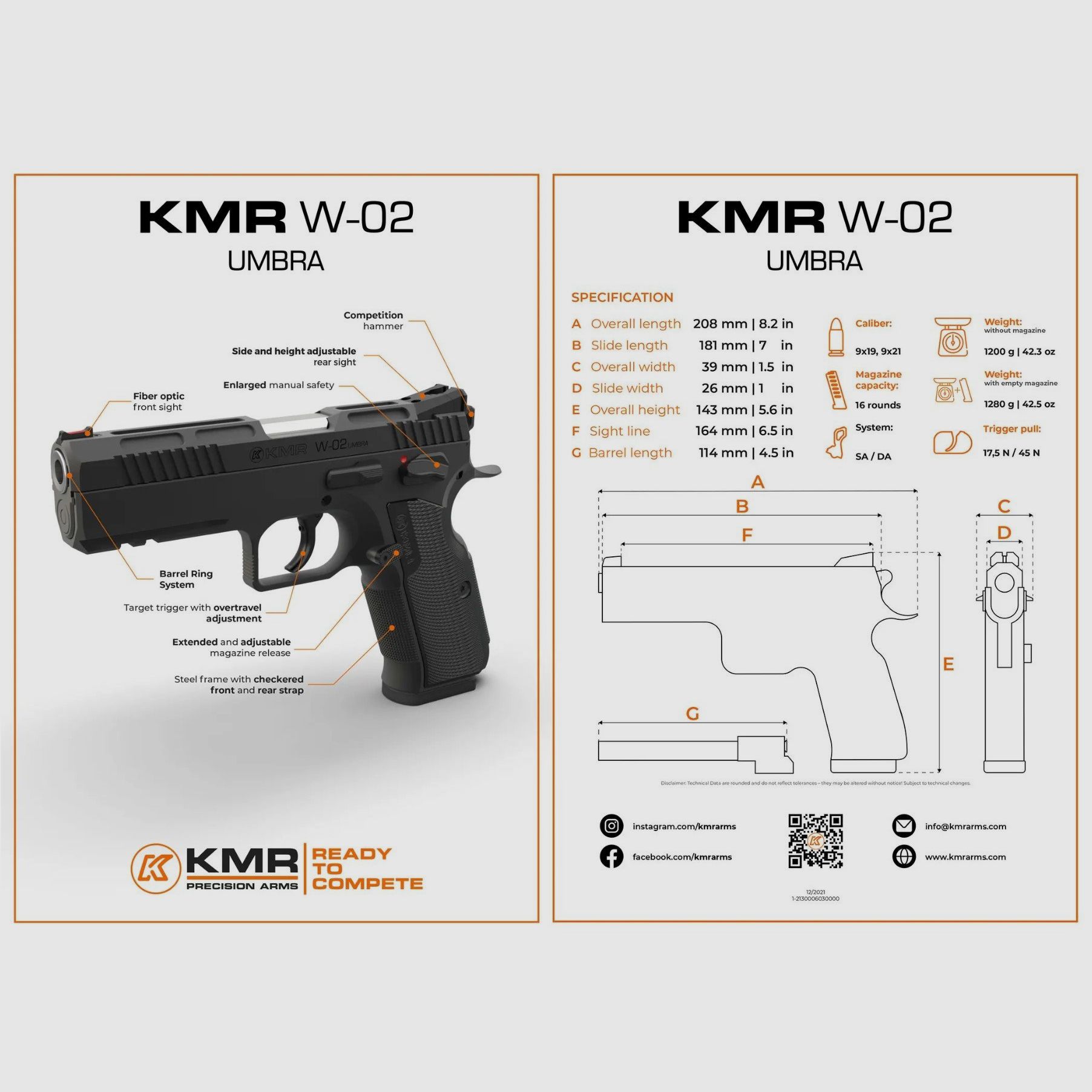 KMR W-02 UMBRA 9×19 OF ZWART/BLAUWE VLEKKEN, afbeelding 9 van 14