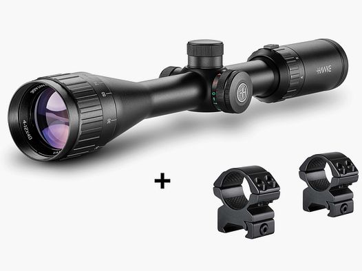 HAWKE 14242-1 Conjunto de mira telescópica VANTAGE 4-12x40 AO RIMFIRE 22 WMR 22113 Montaje de anillo 25,4mm medio