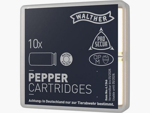 Cartuchos de pimienta Walther cal. 9 mm P.A. PV