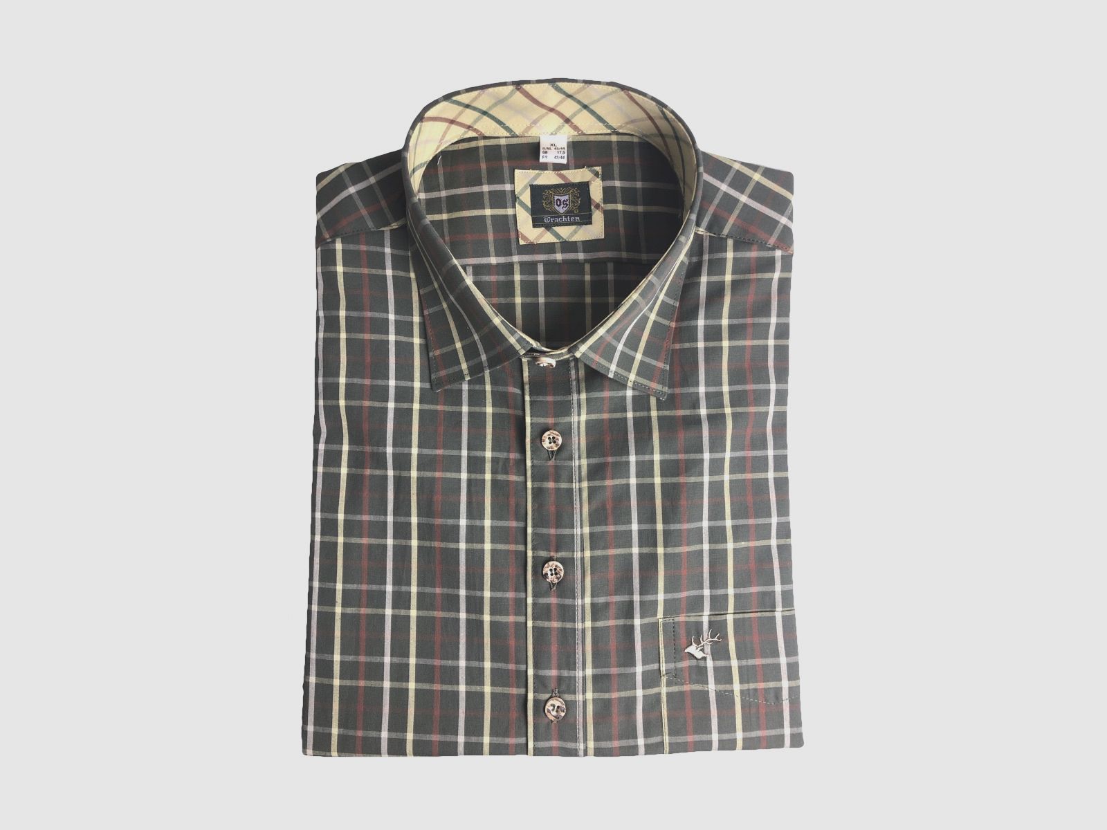 TOM COLLINS Herren Hemd Langarm Olive