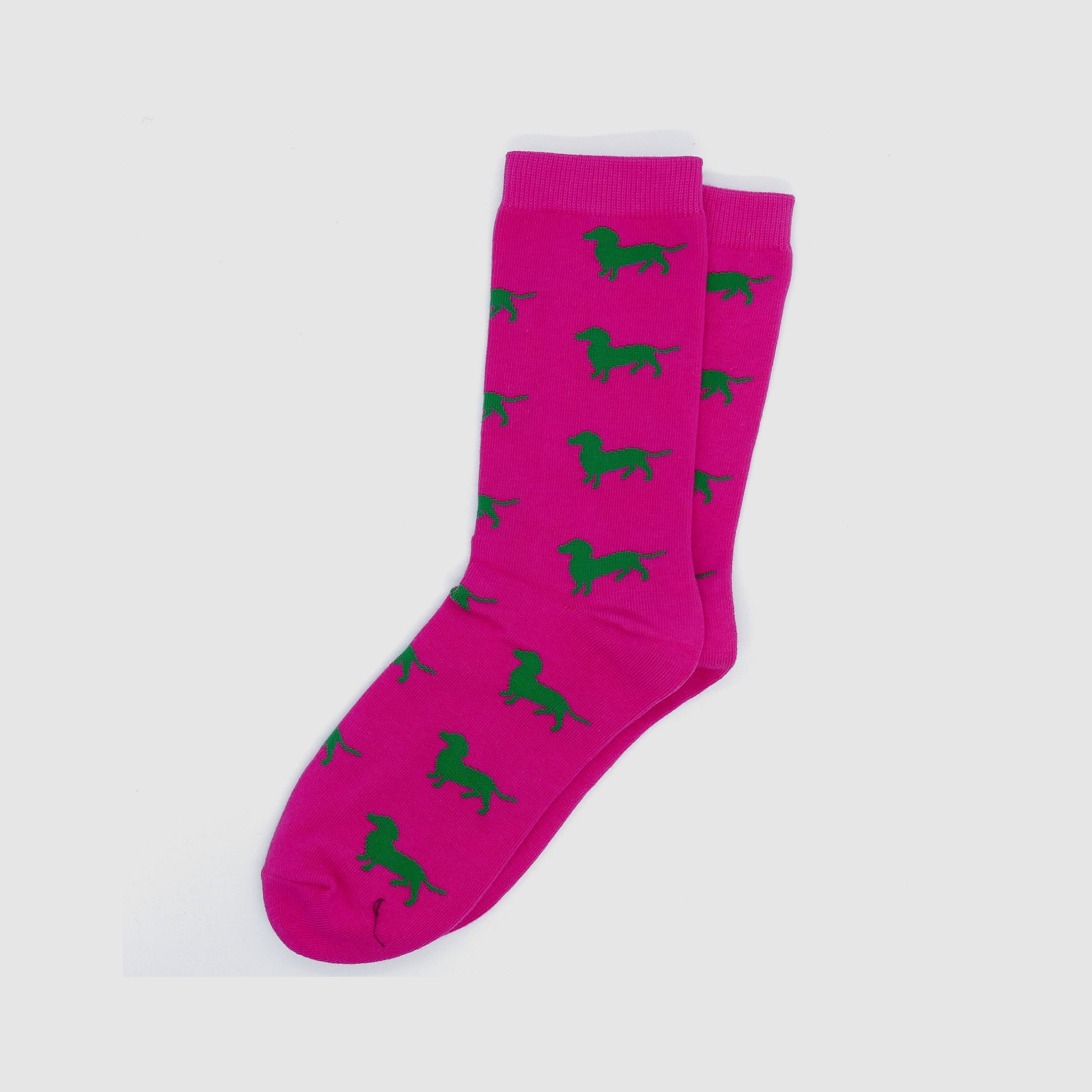 Krawattendackel Socken pink Dackel grün Größe 36-40 Damenstrümpfe, Bild 2 von 2