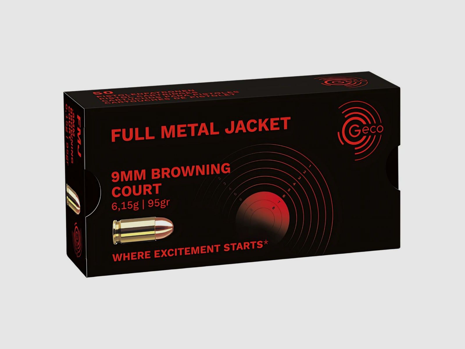 GECO-munitie 9mm/short (.380ACP) FMJ