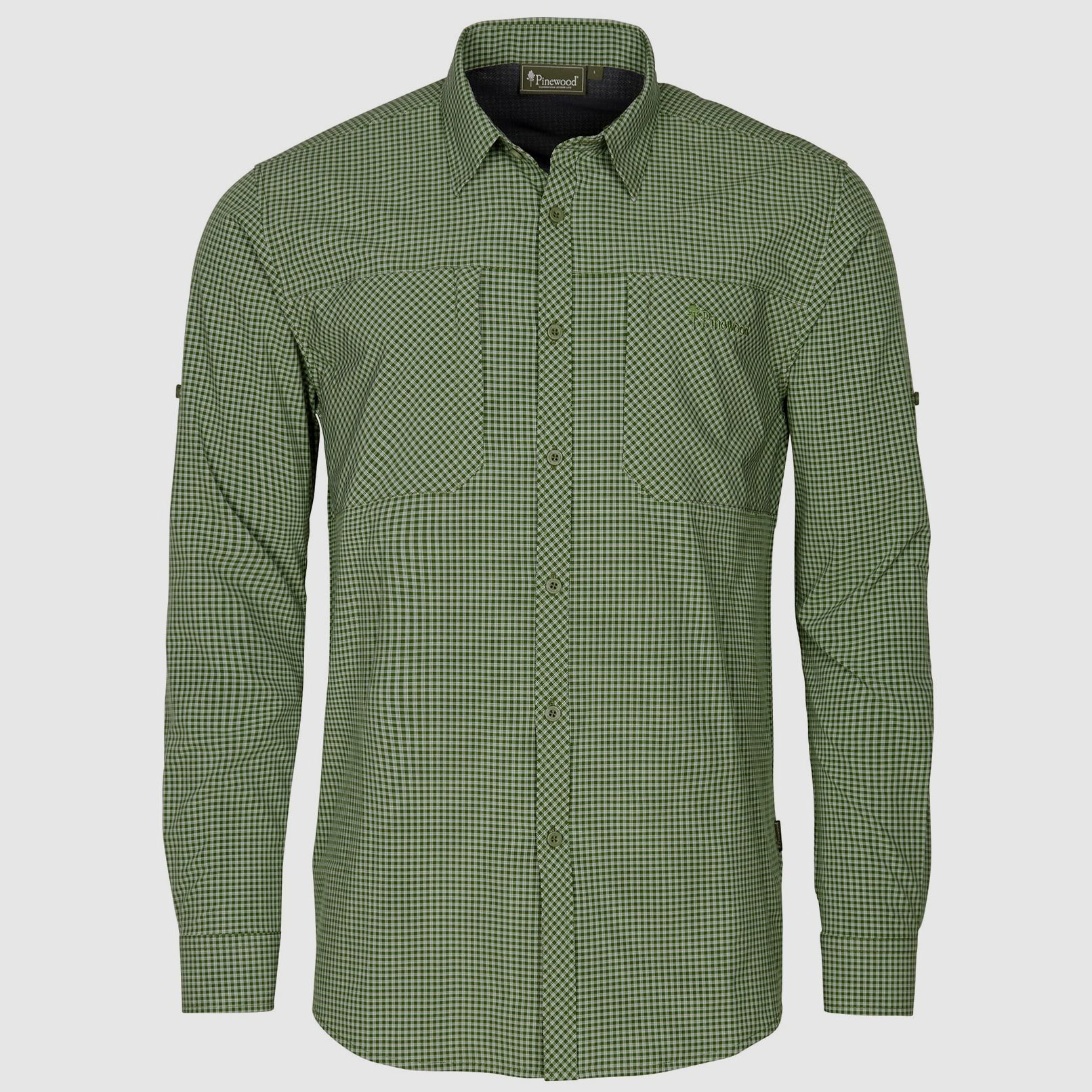 Pinewood Hemd Insect Safe Pine Green/ OffWhite