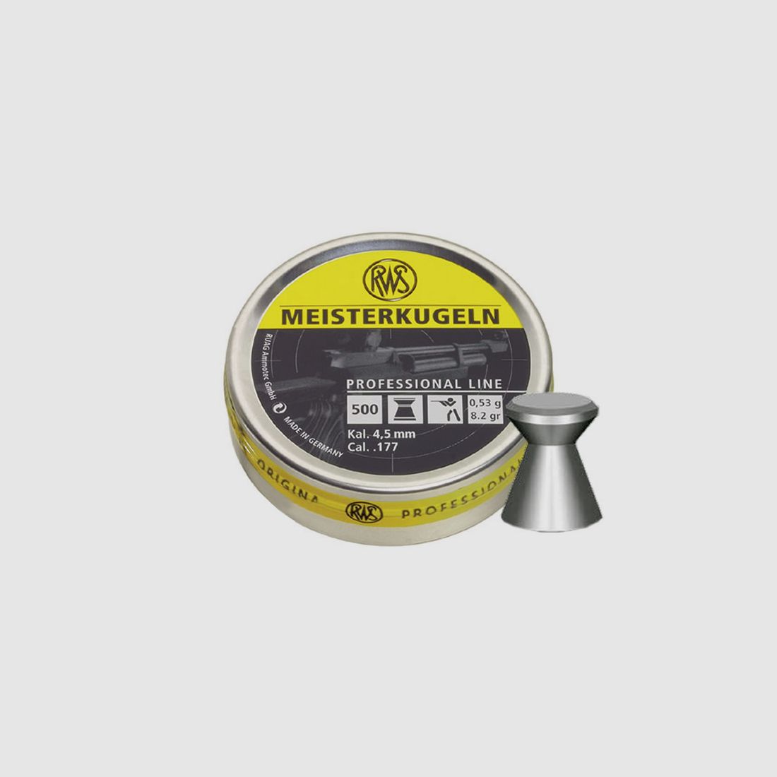 Flachkopf Diabolos RWS Meisterkugeln fĂĽr Luftgewehr Kaliber 4,50 mm 0,53 g glatt 500 StĂĽck