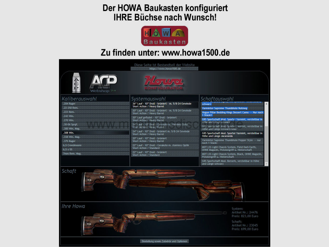 HOWA 1500 HACT Druckpunktabzug, brüniert