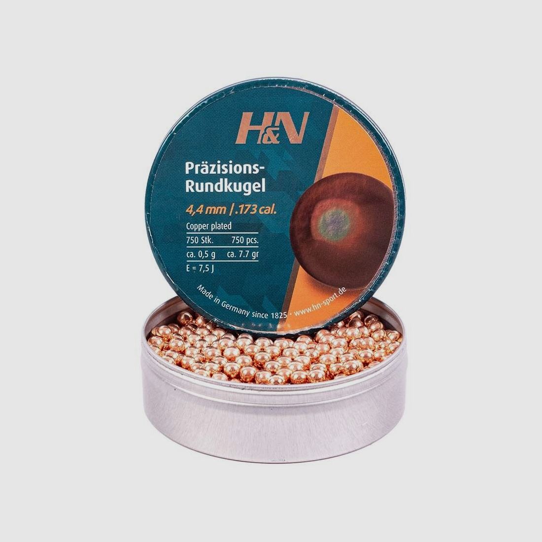 H&N H&N Proiettili a punta / Proiettili rotondi placcati rame / Cal. 4,4 mm /
