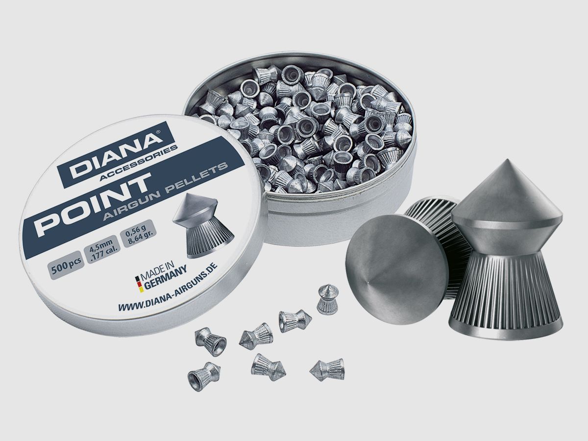 DIANA pointed head diabolo ribbed 4.5mm 500 pieces