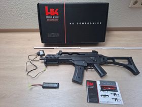 Vends : Heckler & Koch G36C Sportsline S-AEG Airsoft 6mm BB – comme neuf, dans son emballage d'origine, seulement testé (à partir de 18 ans)