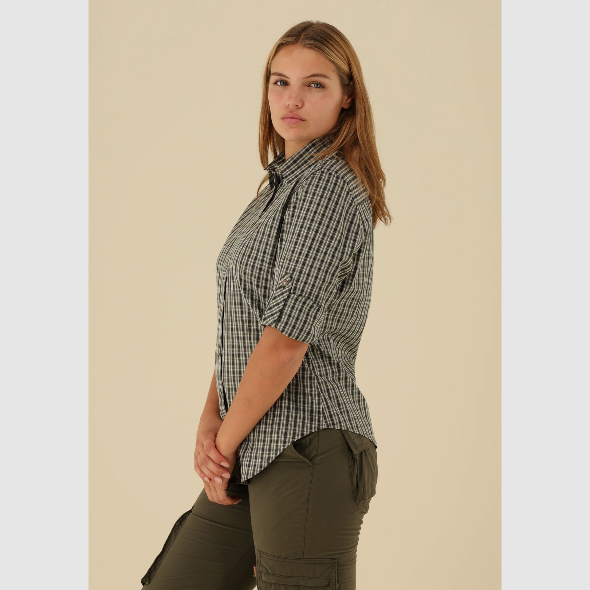 OS-Trachten Damesblouse met Ruit – Getailleerd, 100% Katoen, afbeelding 4 van 4