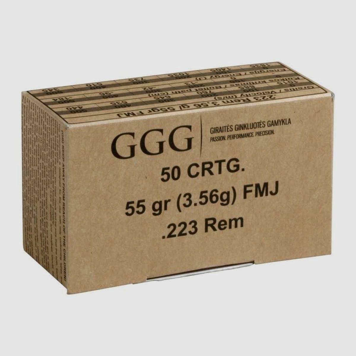 Munition .223 GGG Rem 55 gr FMJ