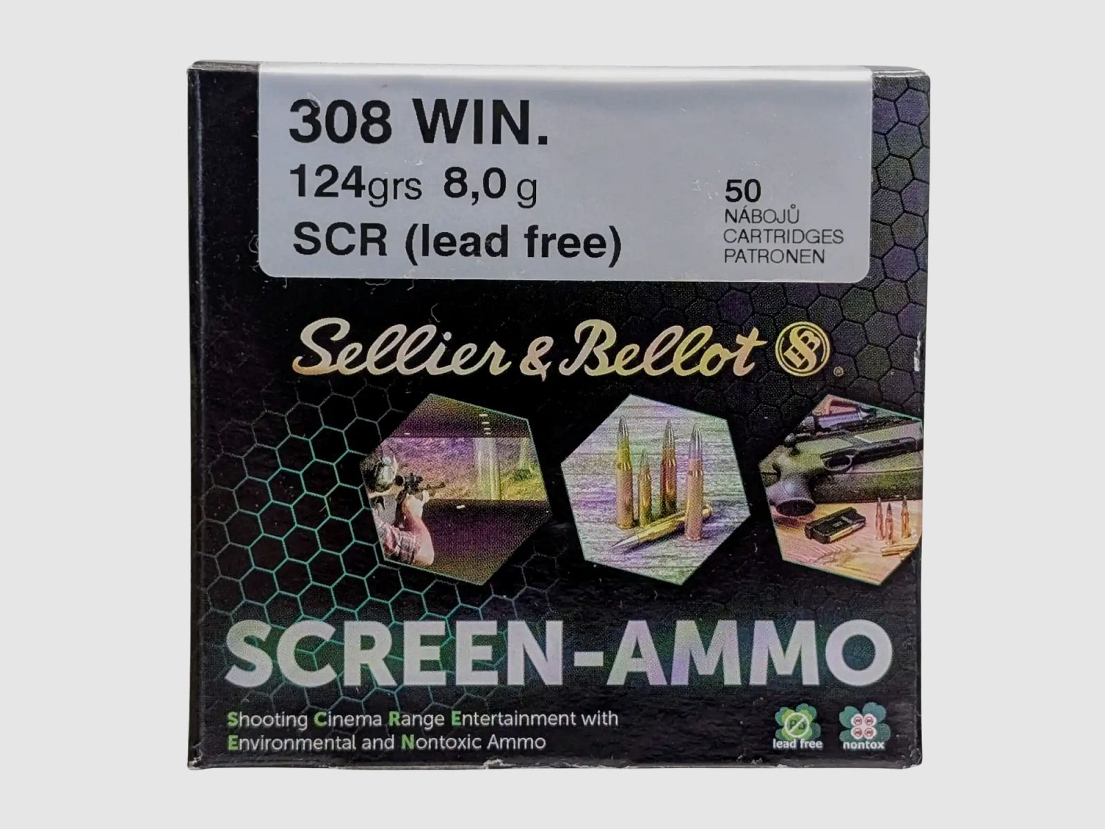 S&B .308Win Screen Ammo SCR Zinc 124 gr 50 coups