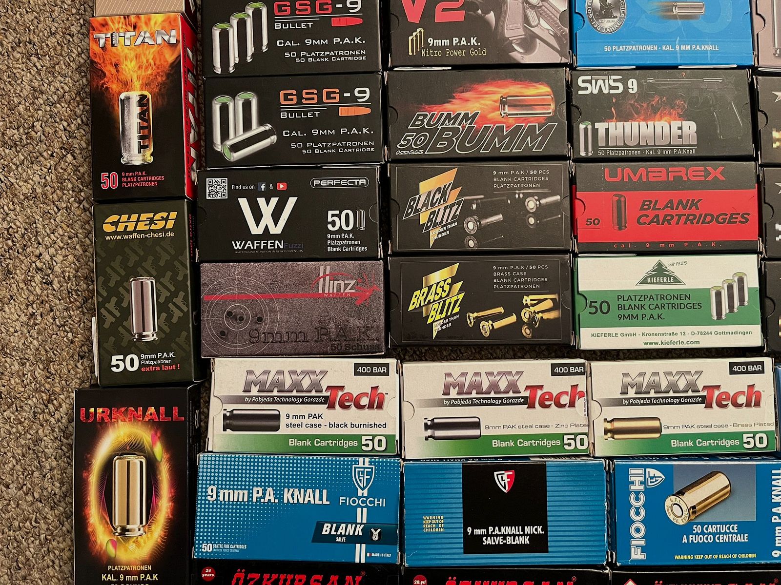 9mm PAK Platzpatronen Sammlung