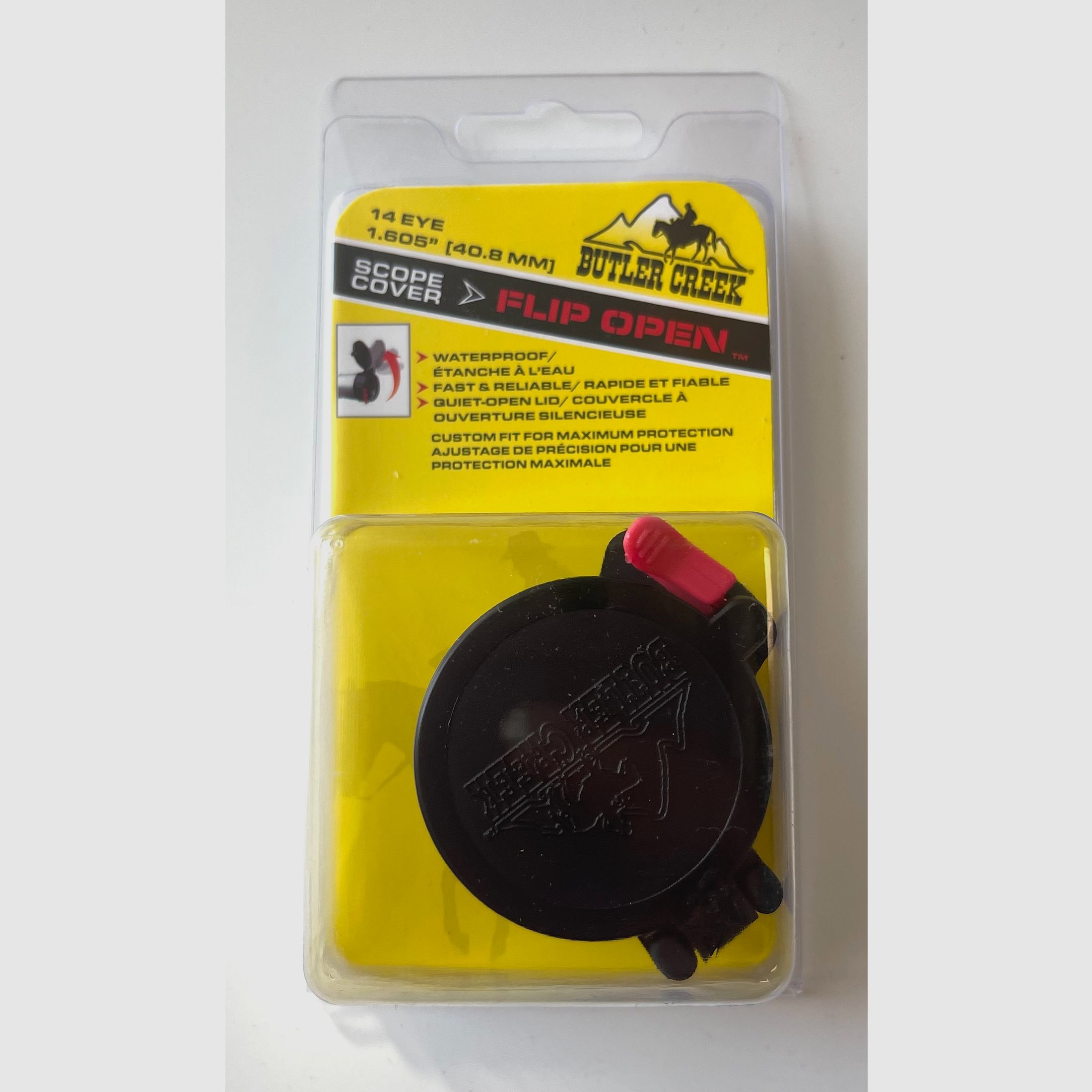Coperchio per obiettivo Butler Creek MO20140 Flip Open Okular Klappdeckel per ZF 14 EYE 40,8mm