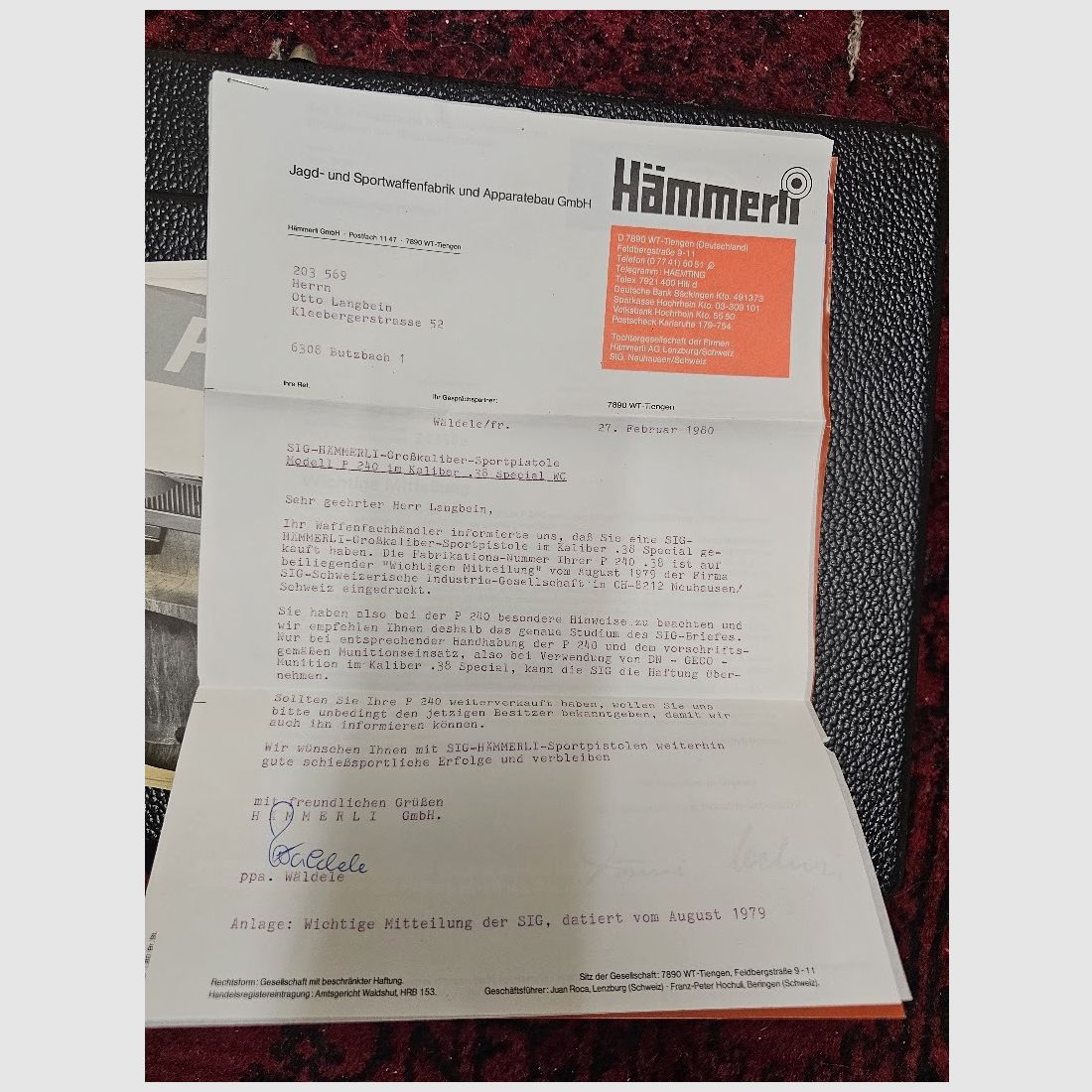 SIG Hämmerli P240 pistolet de sport – État impeccable – incluant la mallette d'origine