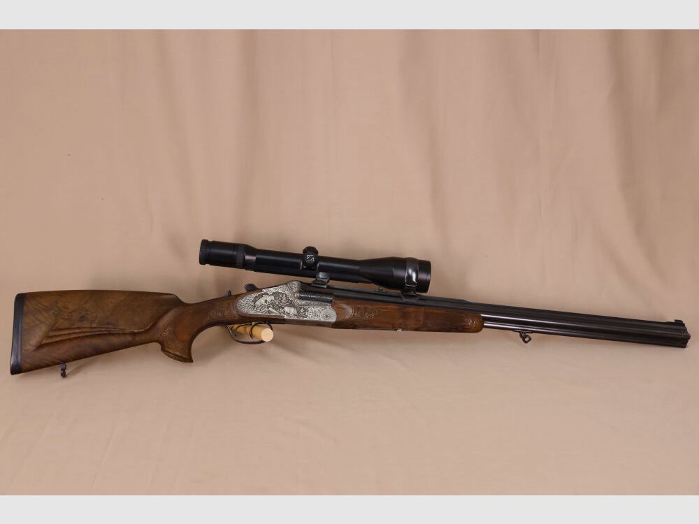 Heym 35 double rifle // side lock // left-handed stock // Fortner