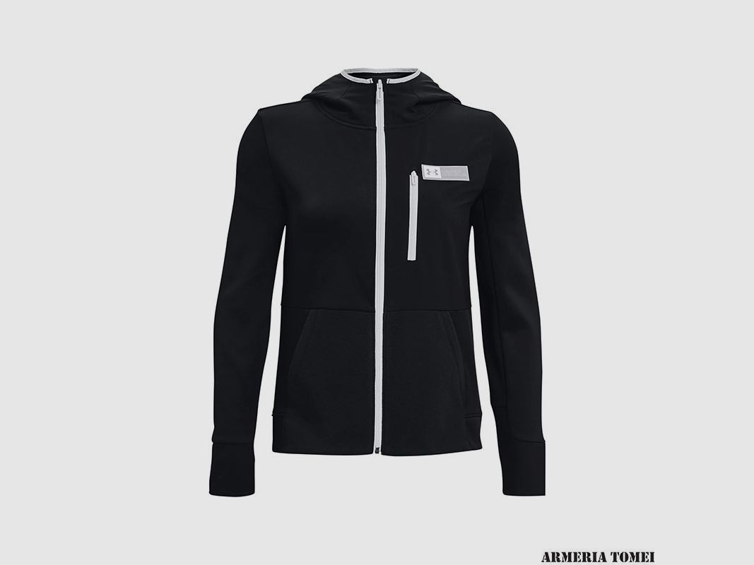 UNDER ARMOUR – MUJER – SUDADERA CON CAPUCHA ARMOURED MIXED MEDIA F Negro / Blanco – 001, imagen 1 de 4