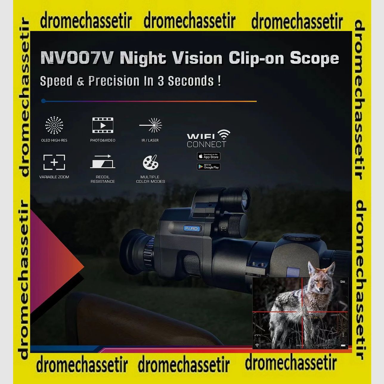 Clip-on PARD Digital Vision Nocturne infrarouge grossissement 1,5x-3,5x NV007V850, image 4 sur 5