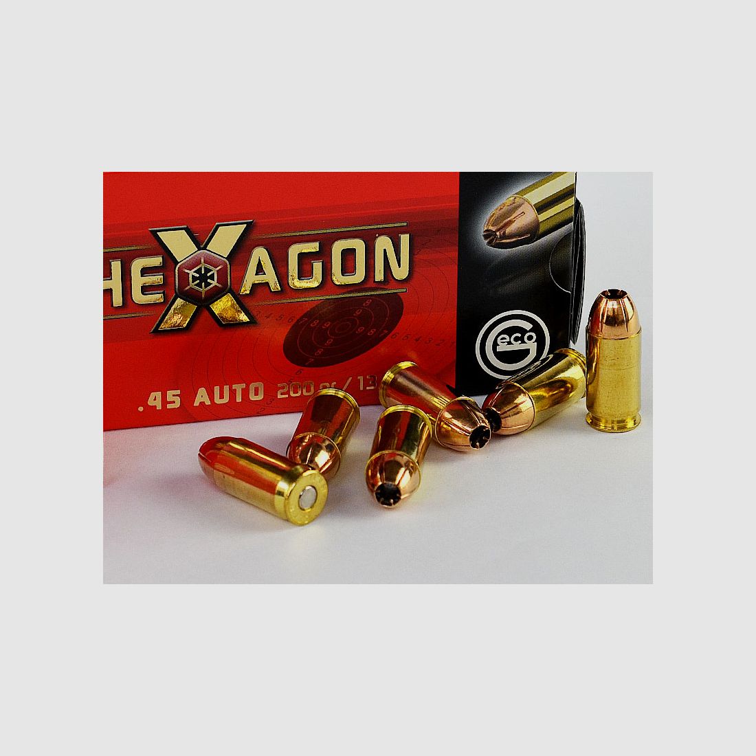 GECO .45 Auto (.45 ACP) Hexagon, 200 grs 1 opakowanie (50 strzałów po 0,678 €*)