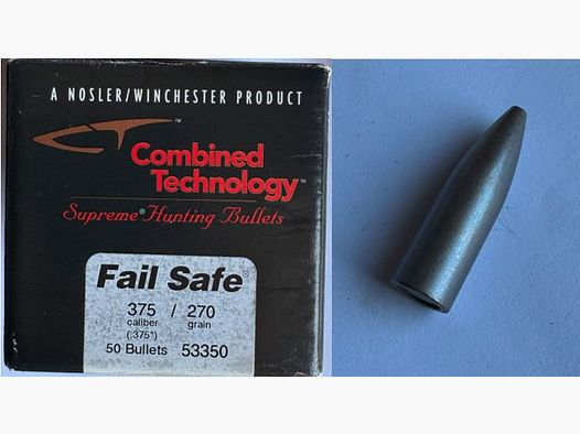 34 x Nosler Geschosse CT FailSafe .375 270 grain