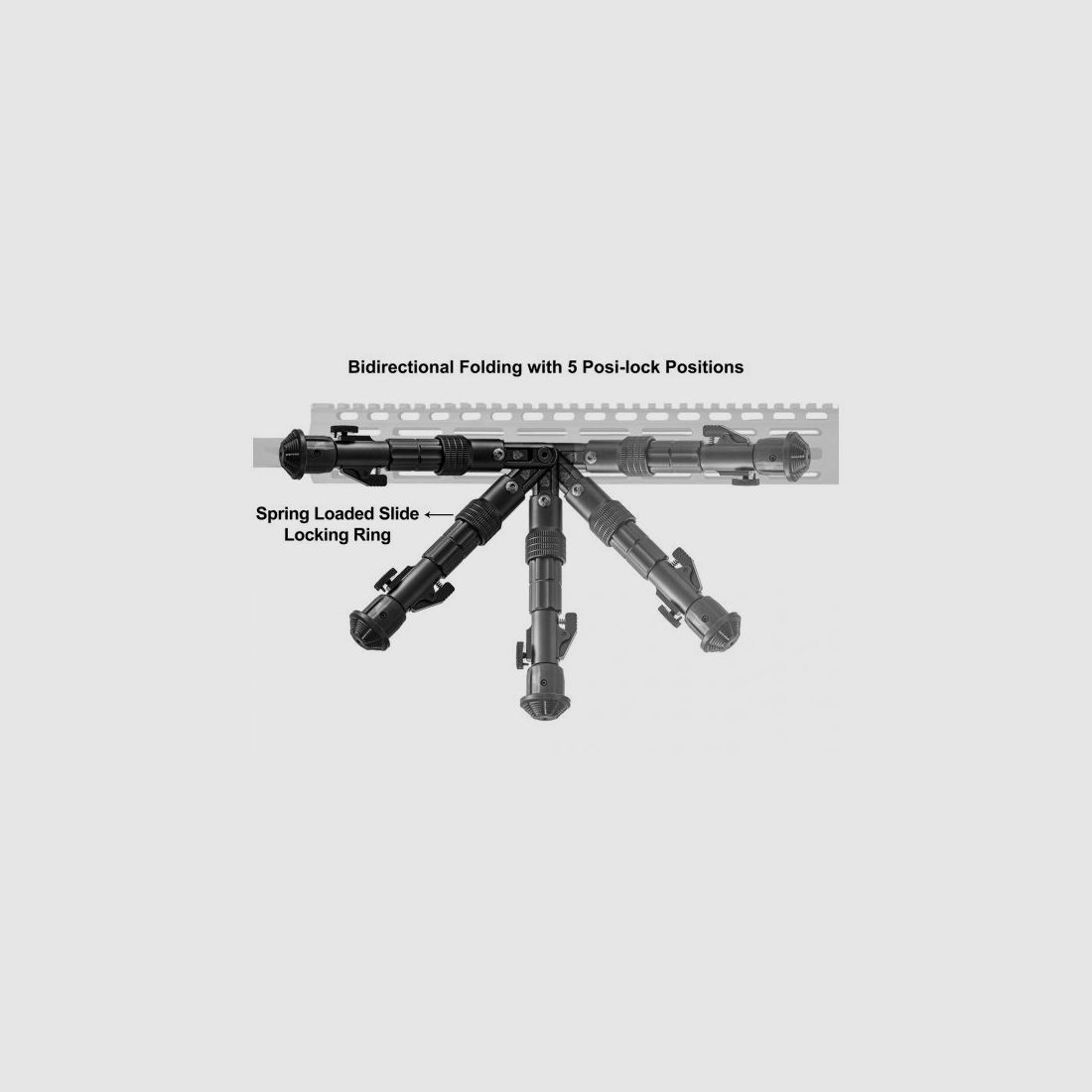 Bi-pieds UTG Zweibein Recon Flex M-Lok 145 - 203 mm