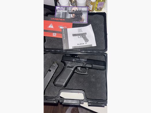 Glock 17 Gen5 blank firing pistol 9 mm P.A.K black incl. gun case, firing cup, cleaning