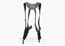 Shoulder holster for pistols with magazine holster without locking strap for direct draw