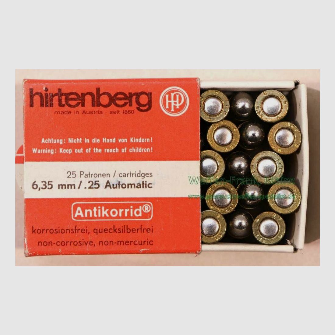 Hirtenberger / Österreich Pistolenpatronen 6,35 mm/.25 ACP