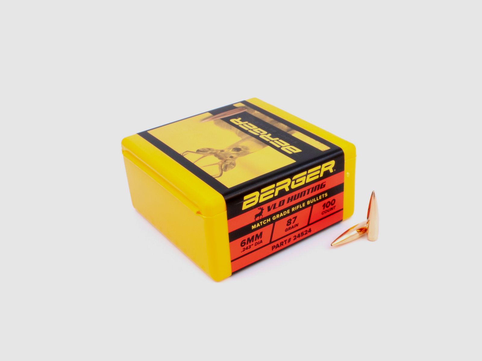 Proiettile Berger 6mm/.243 VLD Hunting 87GR 100 Pezzi