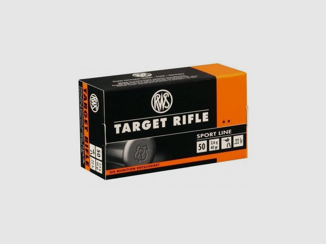 SCATOLA DA 50 PATRONE RWS - TARGET RIFLE - CAL.22LR - 40GR, immagine 1 di 2