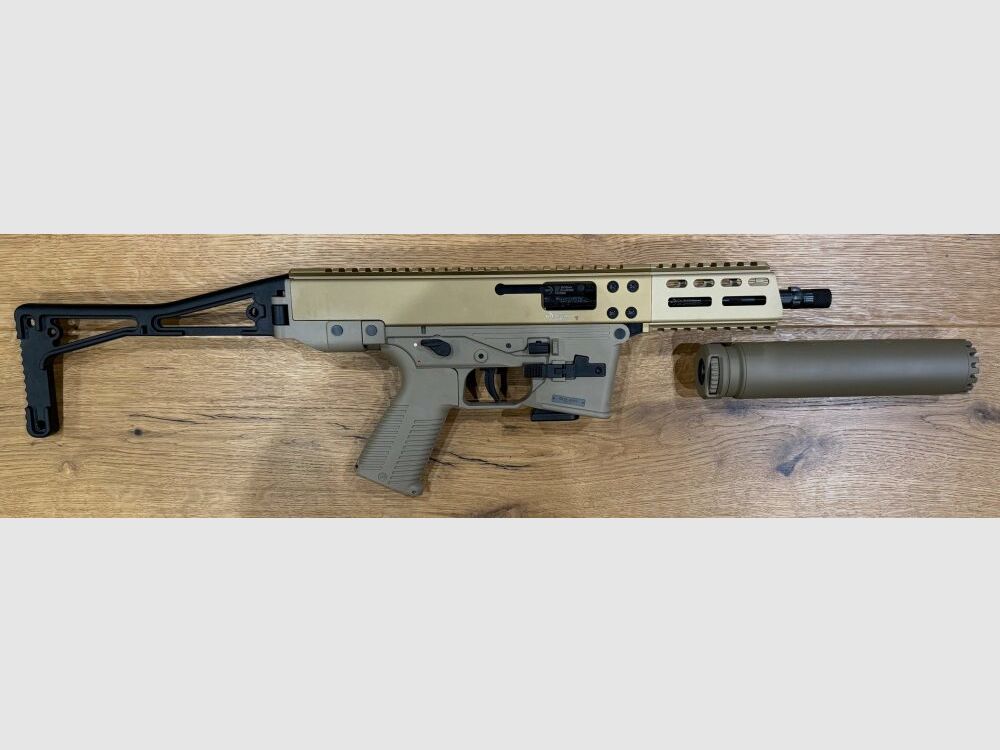 B&T AG (Brügger and Thomet) GHM9 G Coyote TAN with RBS silencer