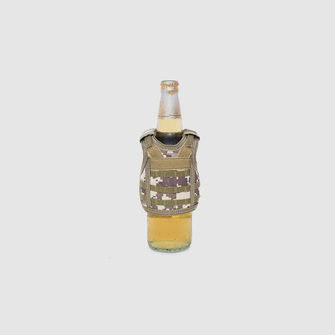 Mini Schutzweste für Bierflasche / Weinflasche / Thermosflasche - Digital Desert