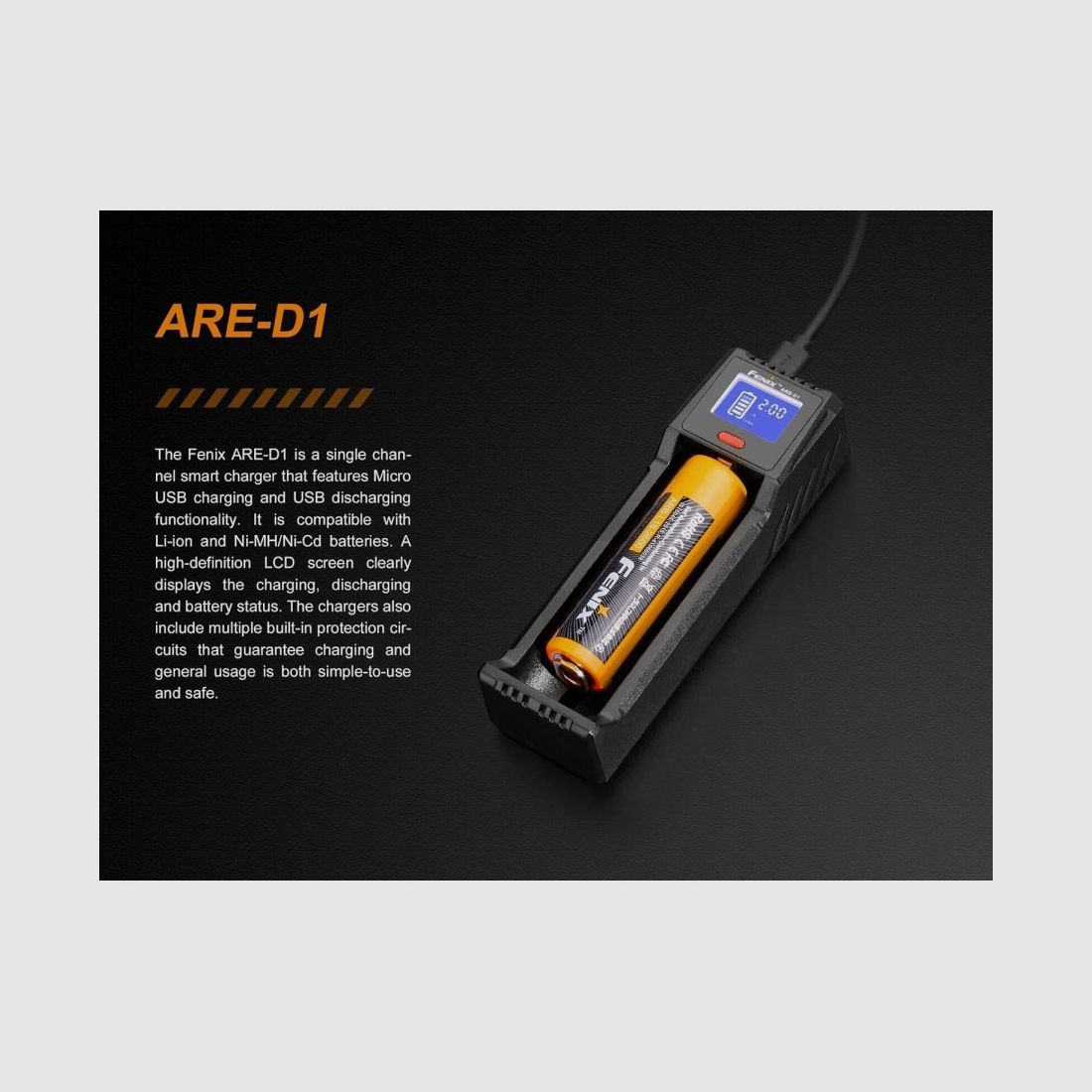 FENIX CHARGEUR DE BATTERIE 1 CANAL ARE-D1, image 3 sur 5