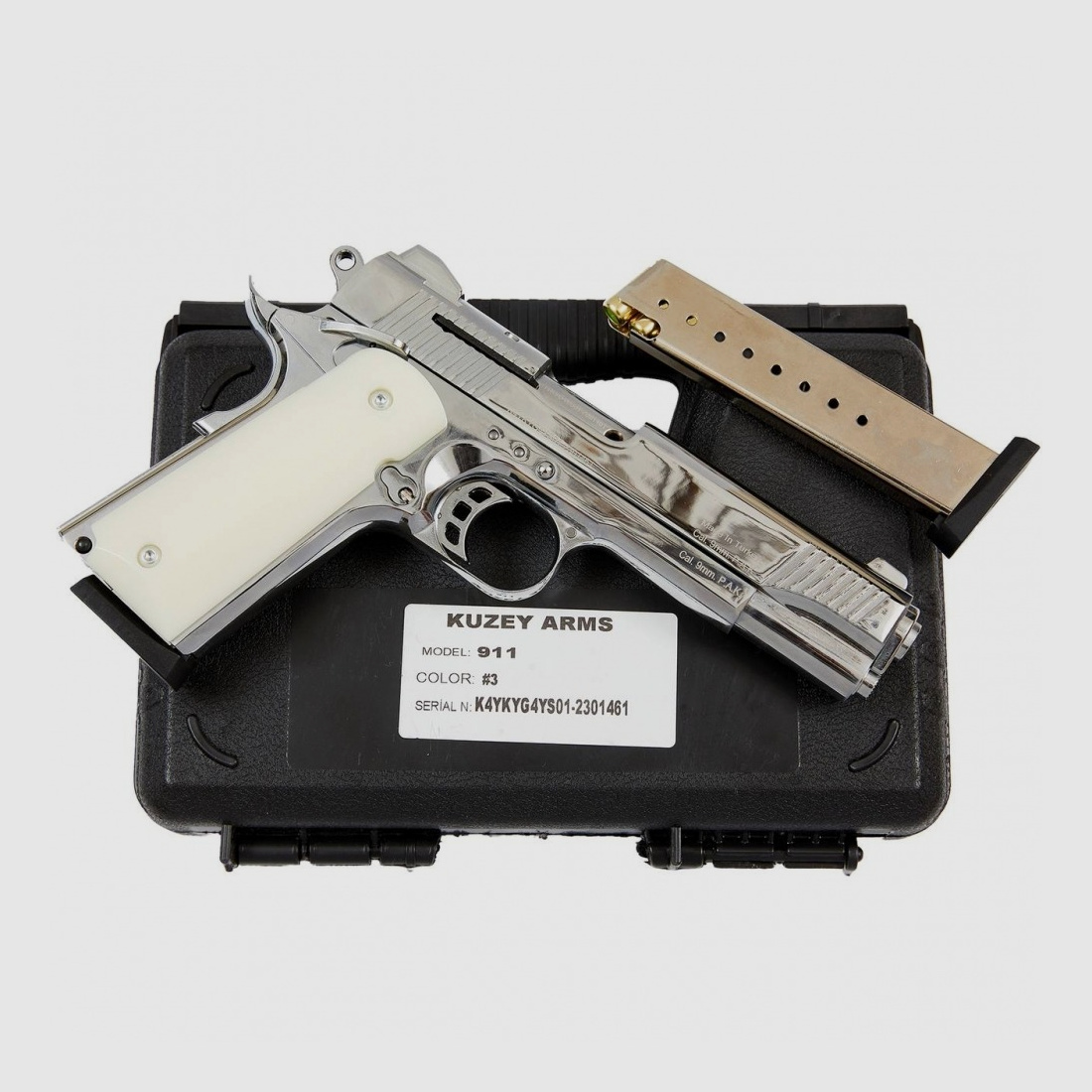 Kuzey 911 Chrome 9mm P.A.K. – 1911 Custom Style Nachbau