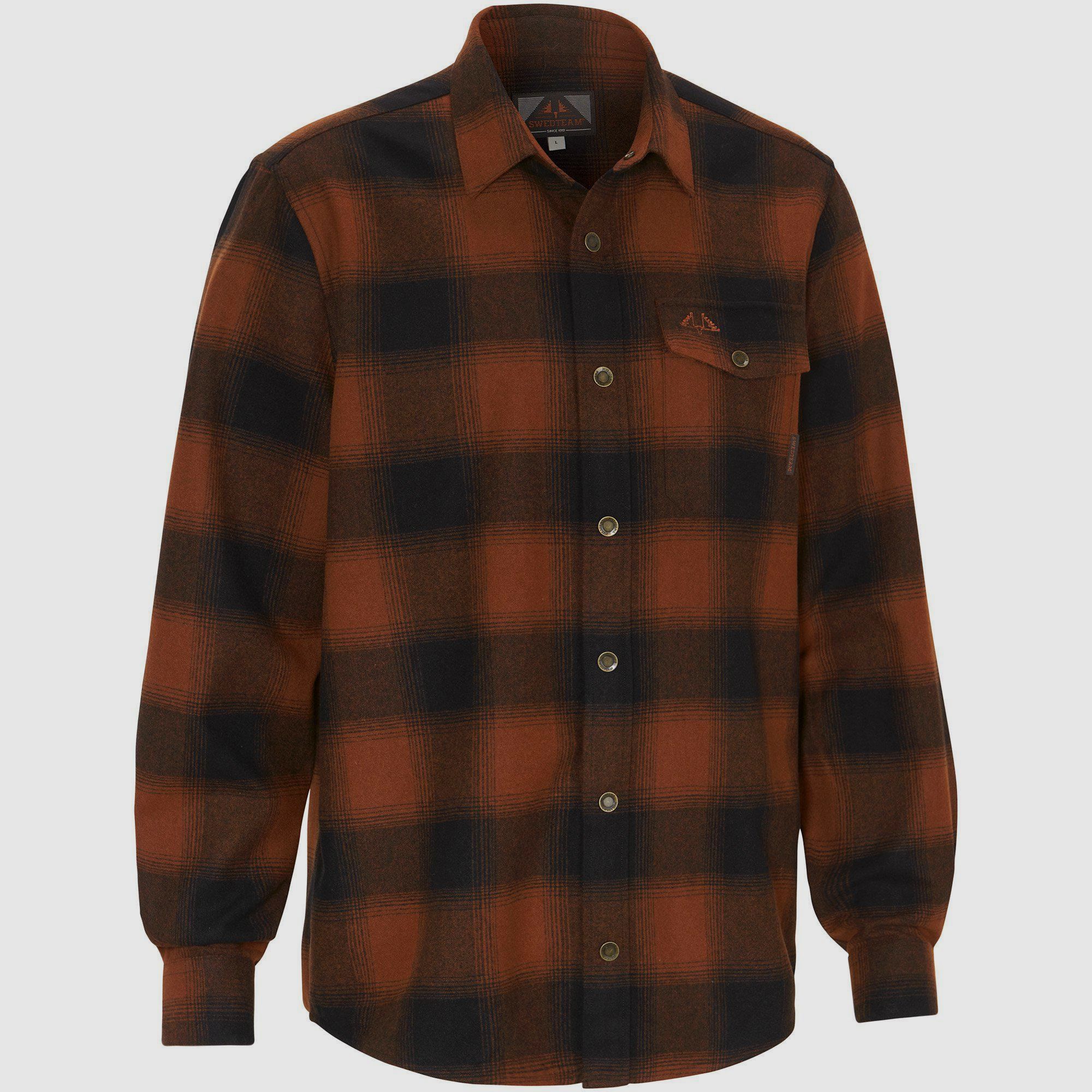 Swedteam Lynx Wool Hemd Herren Dark Orange XS
