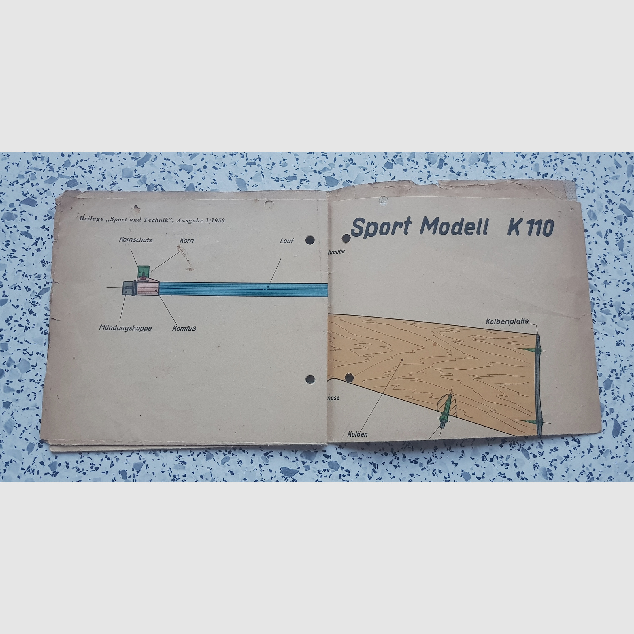 Haenel VEB Suhl Mod. K110   Beschreibung Bedienungsanleitung Luftpistole Luftgewehr KK Gewehr Co2 Pistole siehe Beschreibung. Preis ab