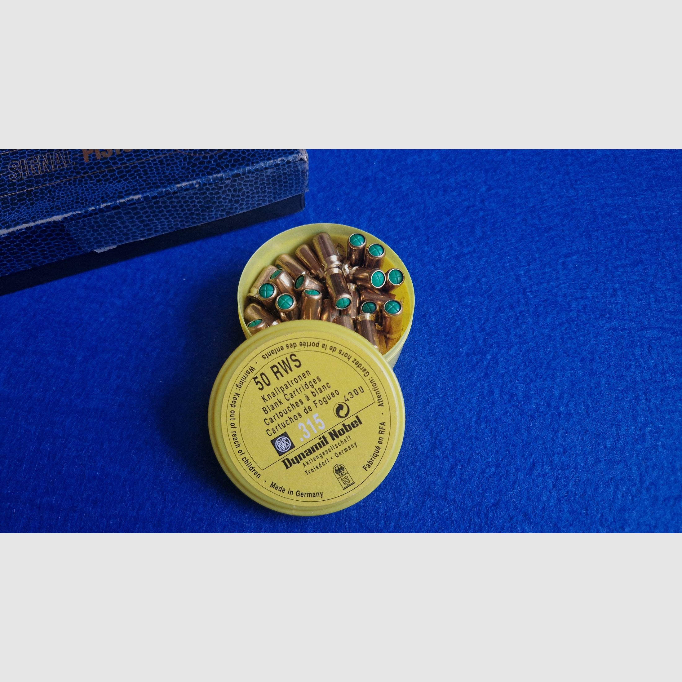 Röhm RG 90 Pistole im Kaliber .315k mit einer Dose Platzpatronen Munition 